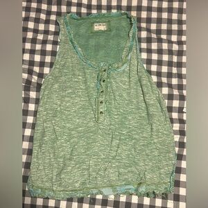 We The Free Teal Striped Tank Top